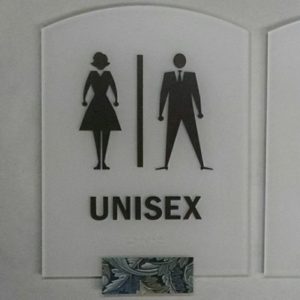 Unisex restroom sign